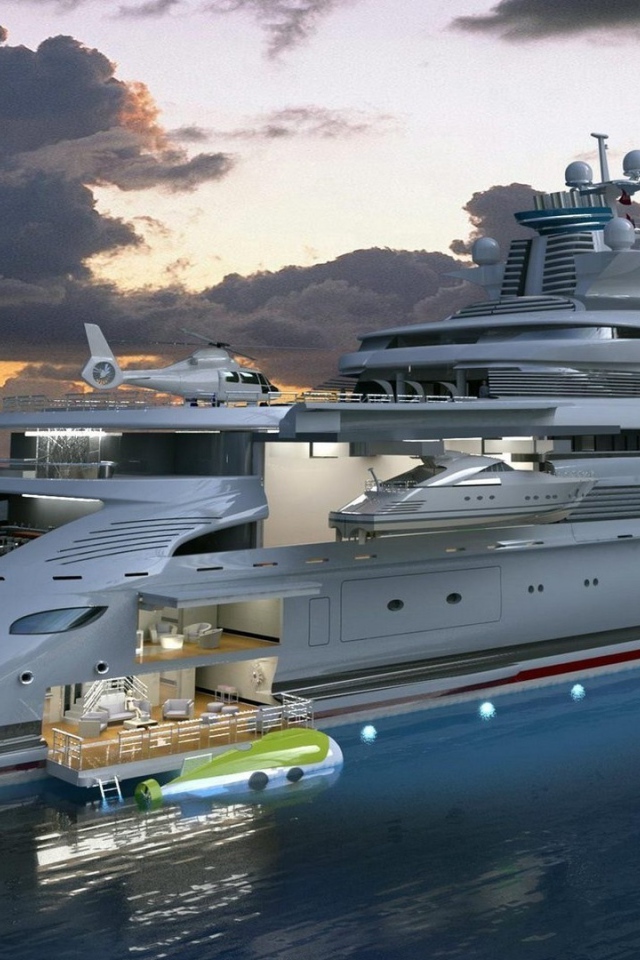 Люкс яхта в море