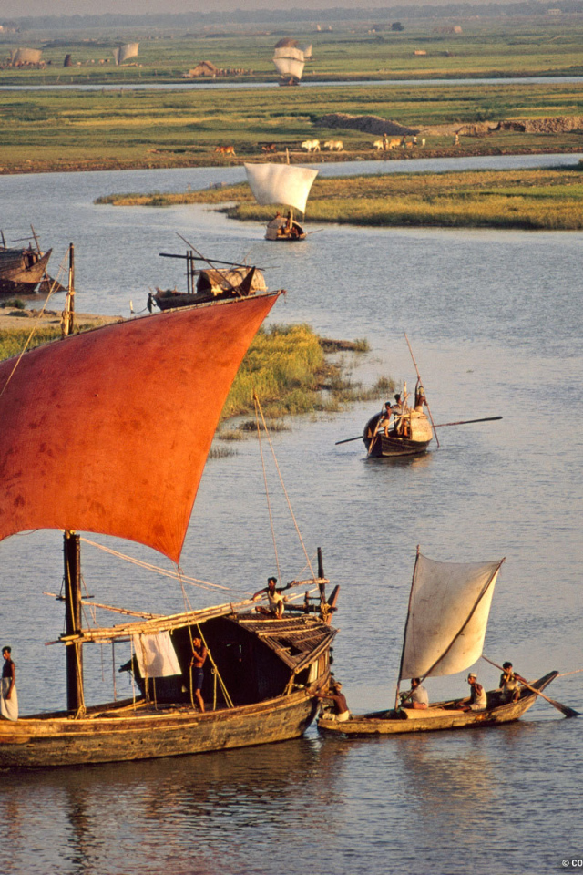 Sailing boats of fishermen