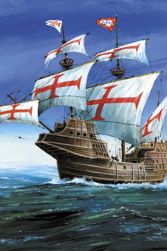 Парусный корабль с крестами