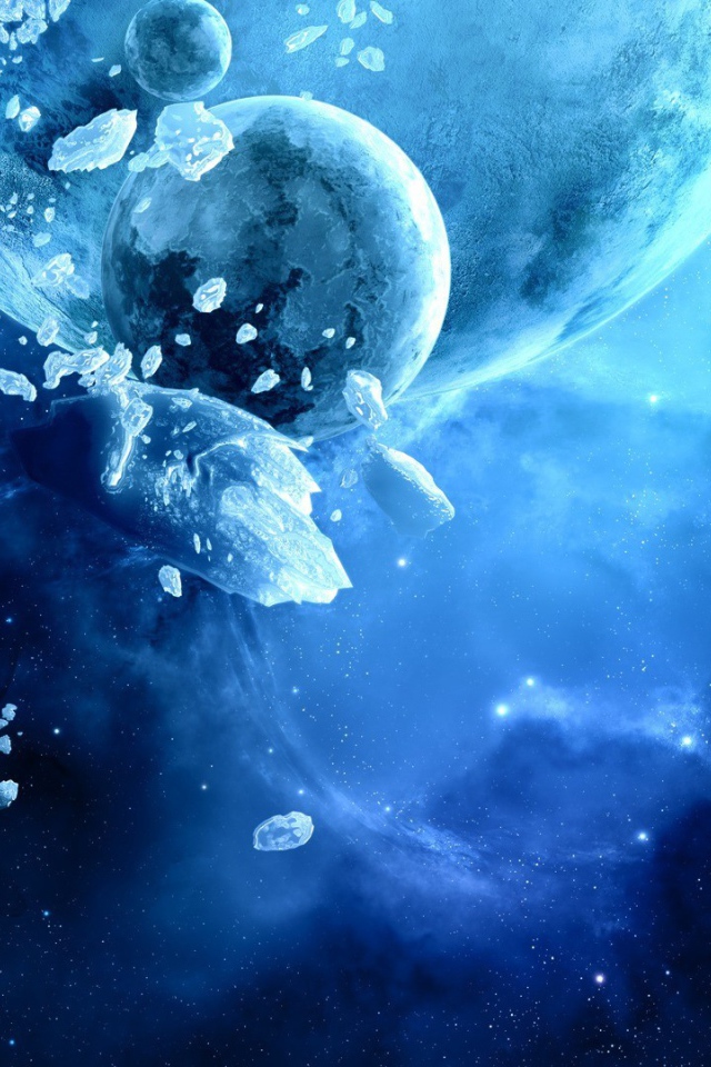 Глыбы льда в космосе