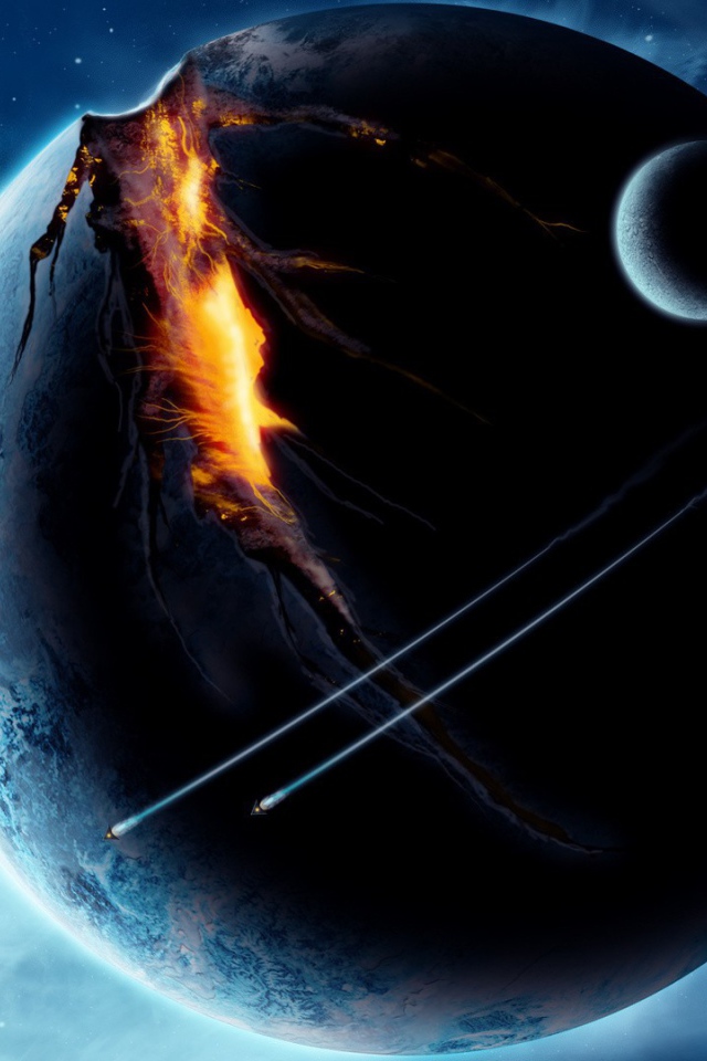 Трещина разрывает планету на две части