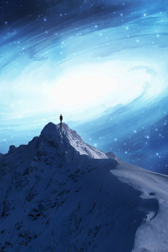 Галактика над вершиной горы