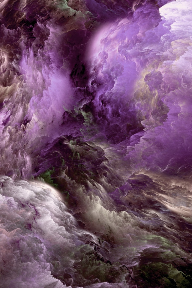 Фиолетовые облака из плазмы, абстракция