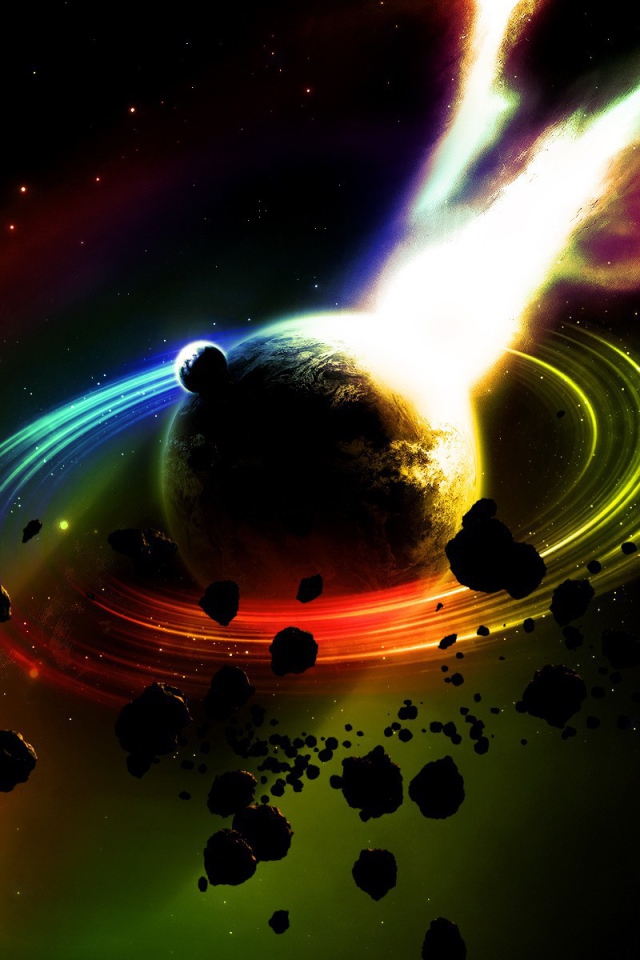 Радужный ореол вокруг планеты