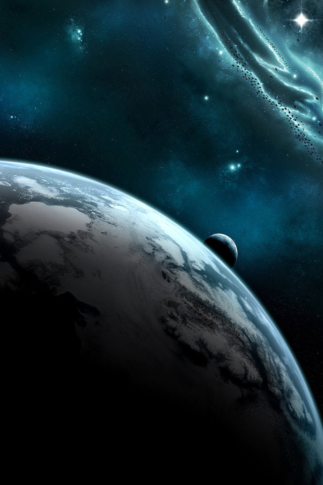 Звездная система с планетами и спутниками