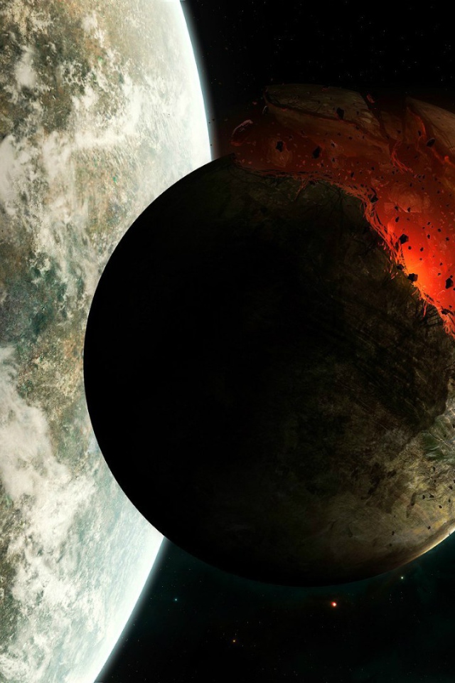 Луна раскололась на части