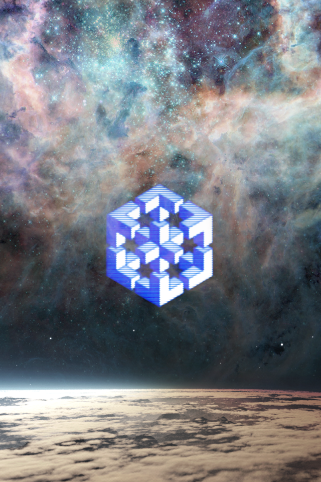 Символ снежинка на фоне звезд