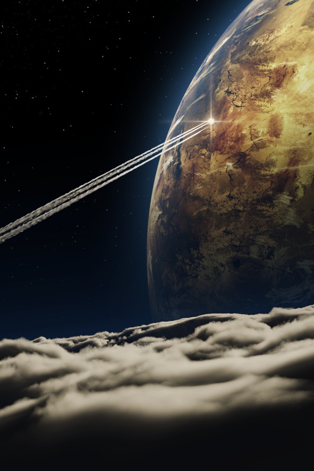 След от космического корабля