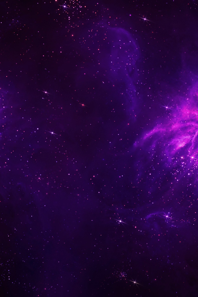 Две фиолетовых галактики в космосе