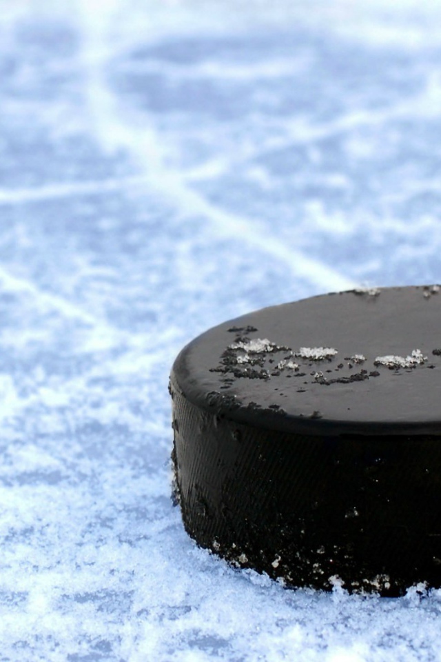 Черная хоккейная шайба