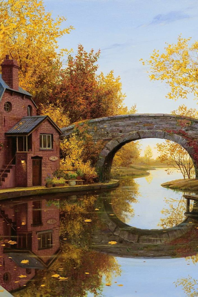 Старинный мост через речушку