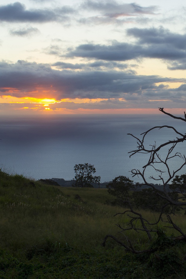Закат над морем, Гавайи