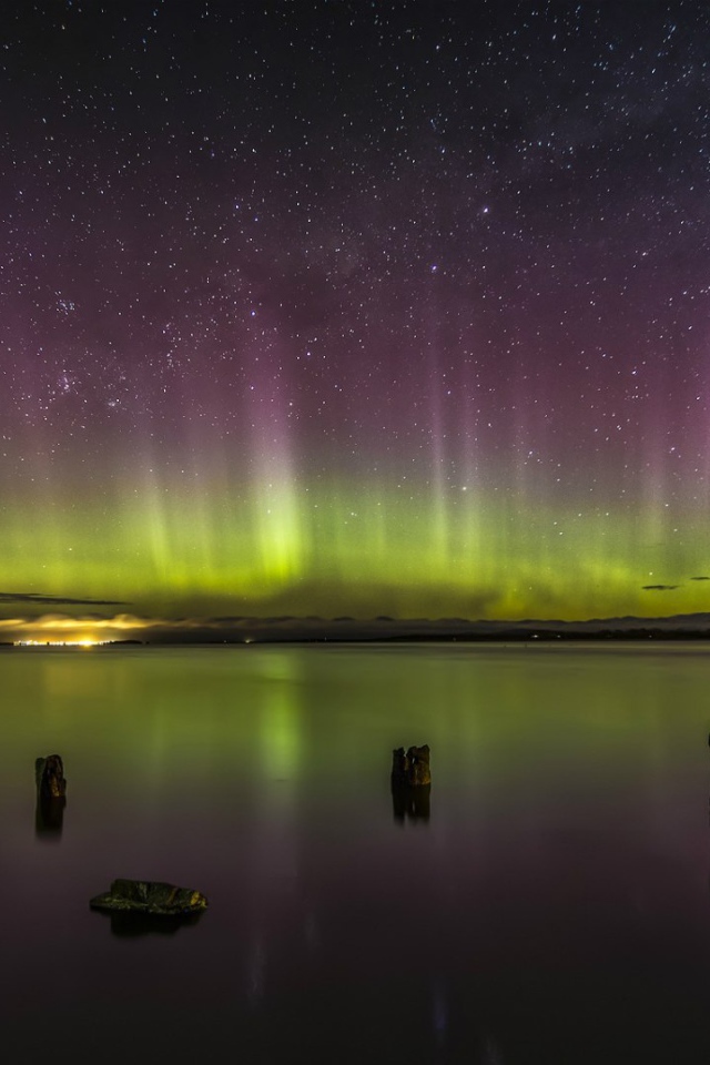 Полярное сияние в Новой Зеландии