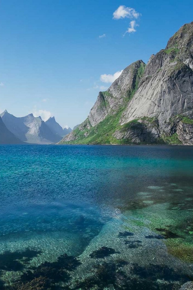 Голубая вода на Лофотенских островах, Норвегия