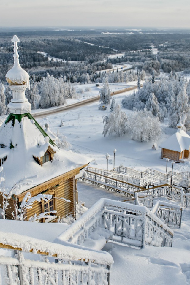 Зимний пейзаж в России