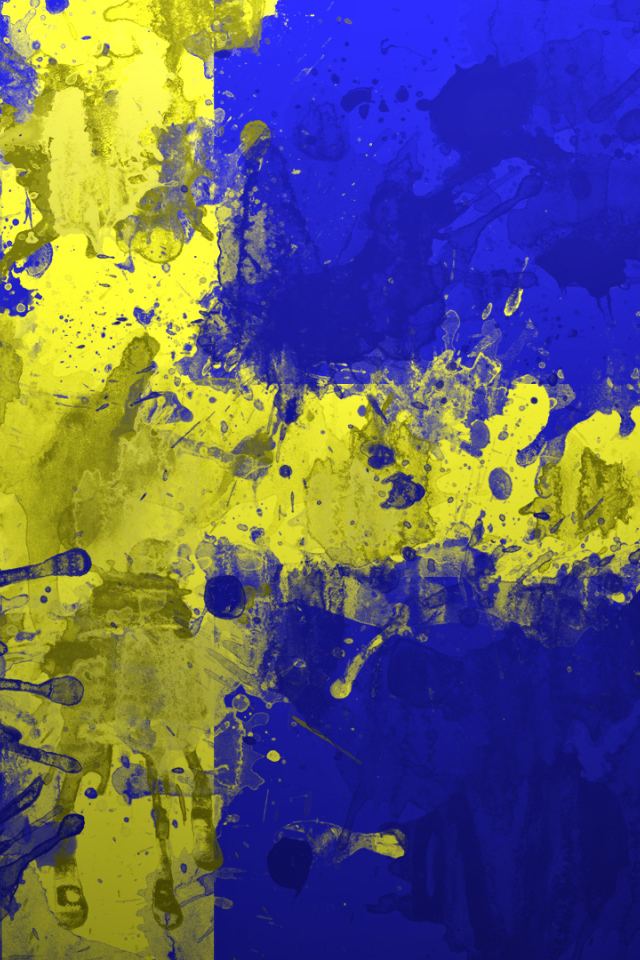 Нарисованный красками флаг Швеции