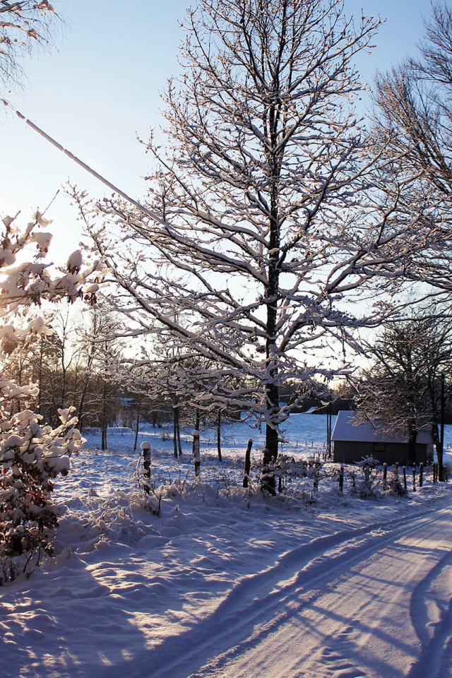 Зимняя дорога в Швеции