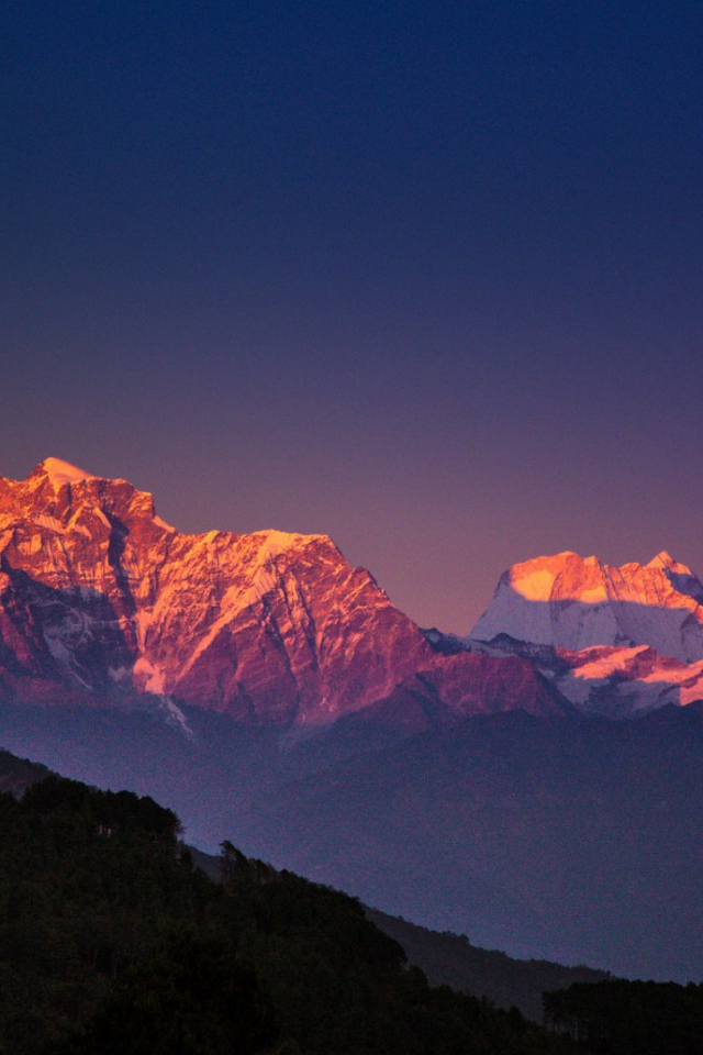 Himalaya mountain peaks in Nepal