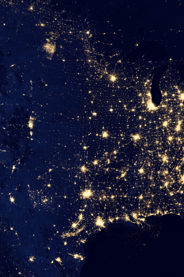 Ночные огни в США