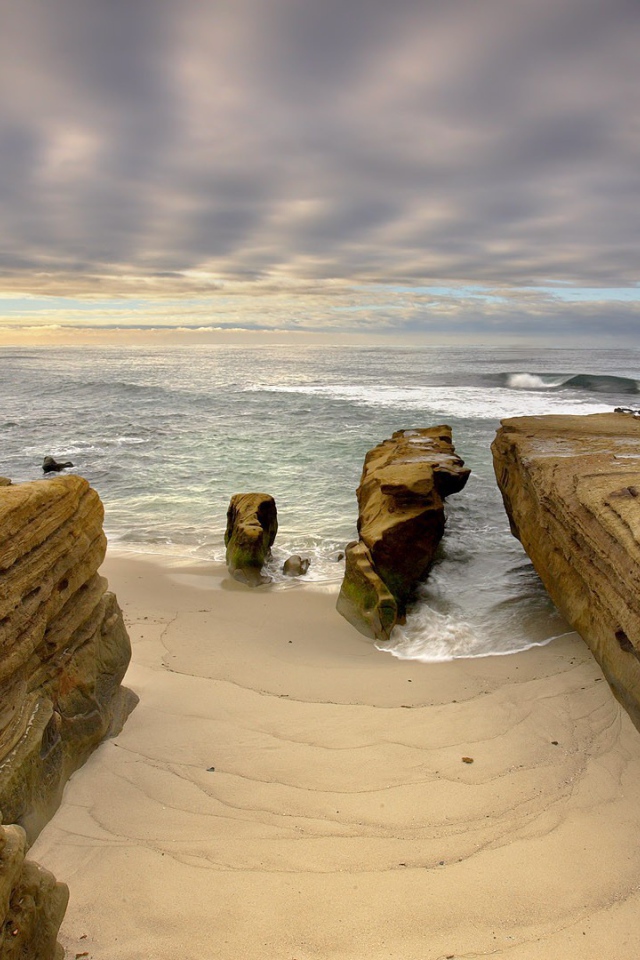 Скалистое побережье в Сан-Диего, США