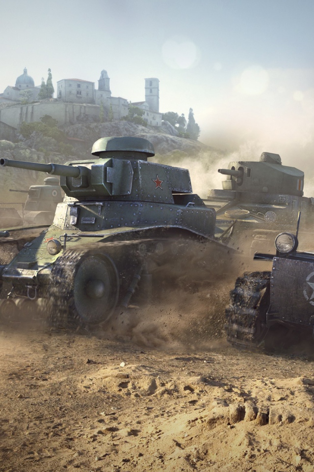 Armored vehicles are on the offensive, the game World of Tanks