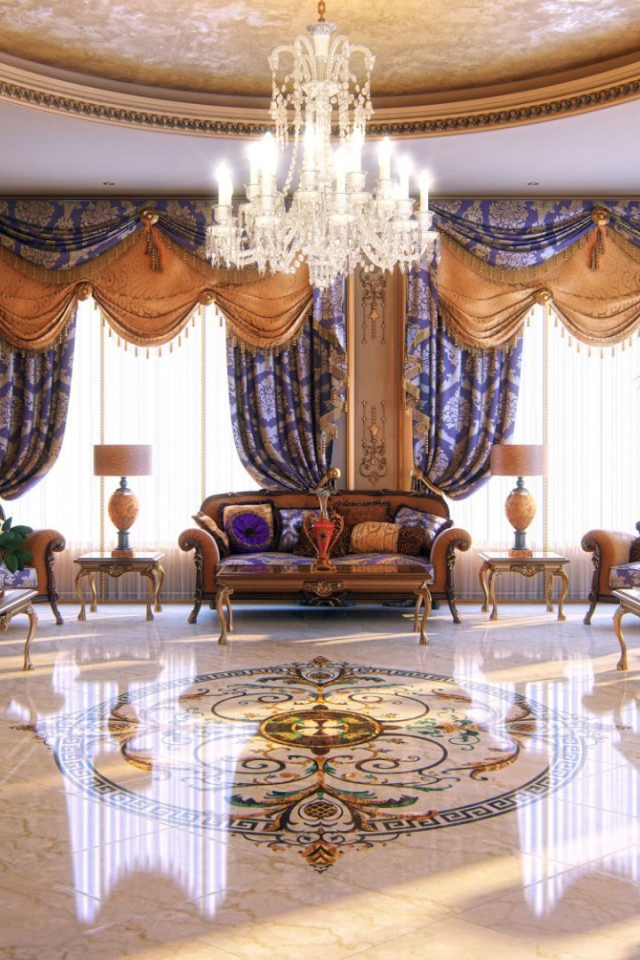 Интерьер гостиной в богатом доме