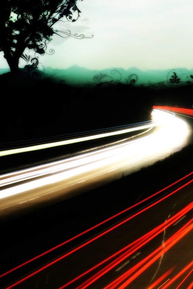 Фото автострады на длинной экспозиции