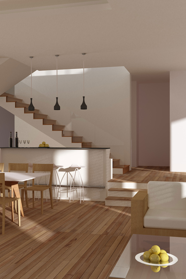 Комната с лестницей на второй этаж