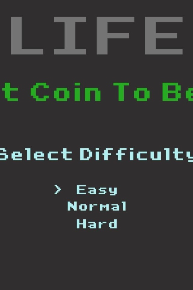 Выбор сложности прохождения жизни