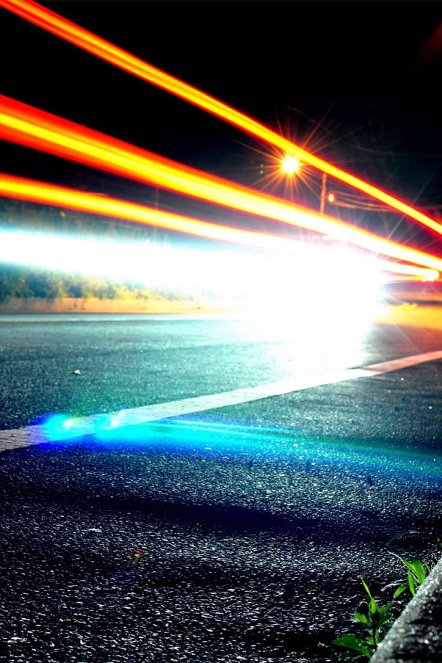 Огни уличного движения на большой выдержке