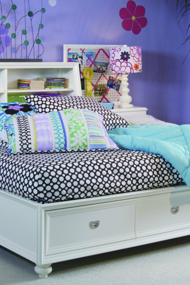 Сине белая спальня