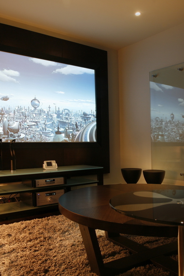 Интерьер комнаты с кинотеатром