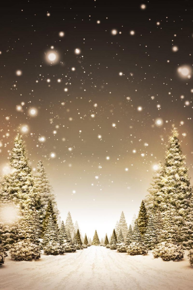 Снегопад в лесу на Новый год 2017