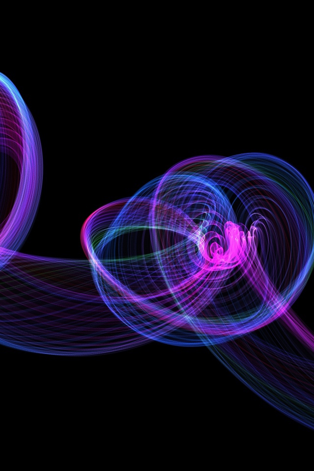 Красивые разноцветные волны на черном фоне