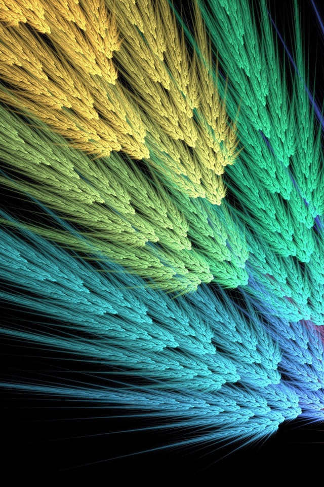 Разноцветные фрактальные колоски 3д графика 