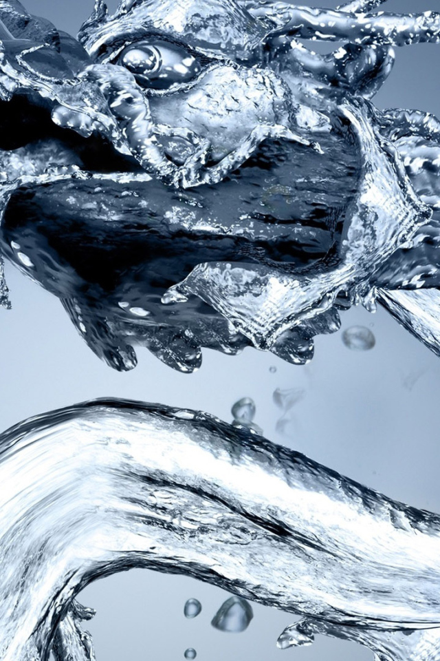 Дракон из воды 3D графика