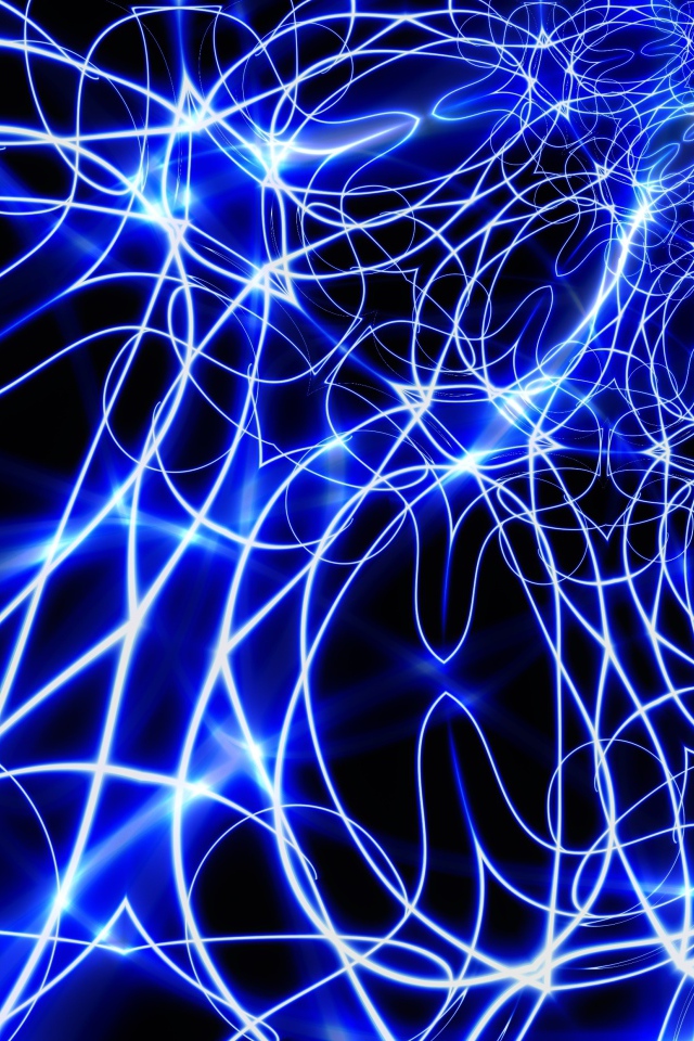 Светящиеся неоновые волны, абстракция 