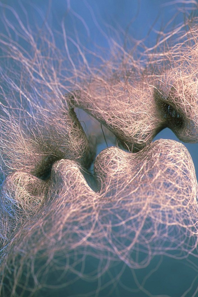 Поцелуй влюбленной пары абстракция