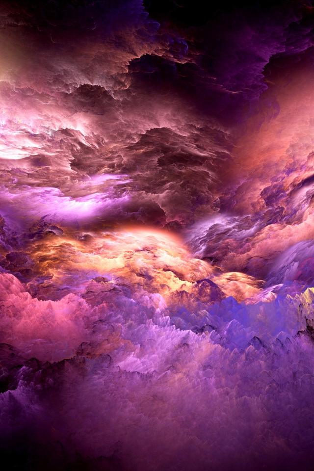 Разноцветные абстрактные грозовые облака