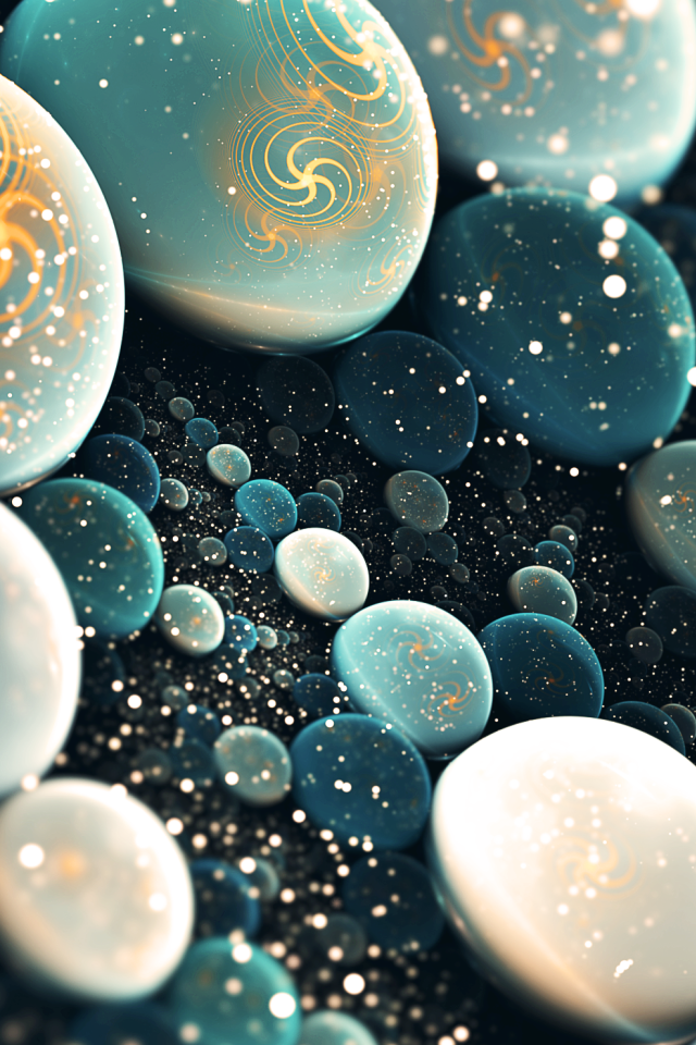 Разноцветные шары 3д графика 