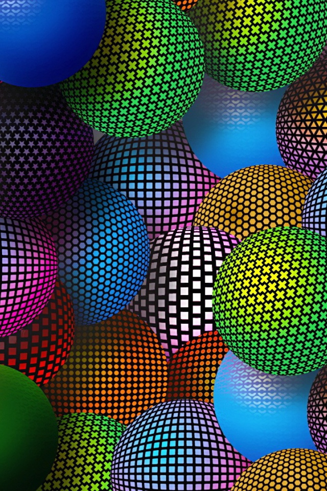 Разноцветные шарики 3D графика 