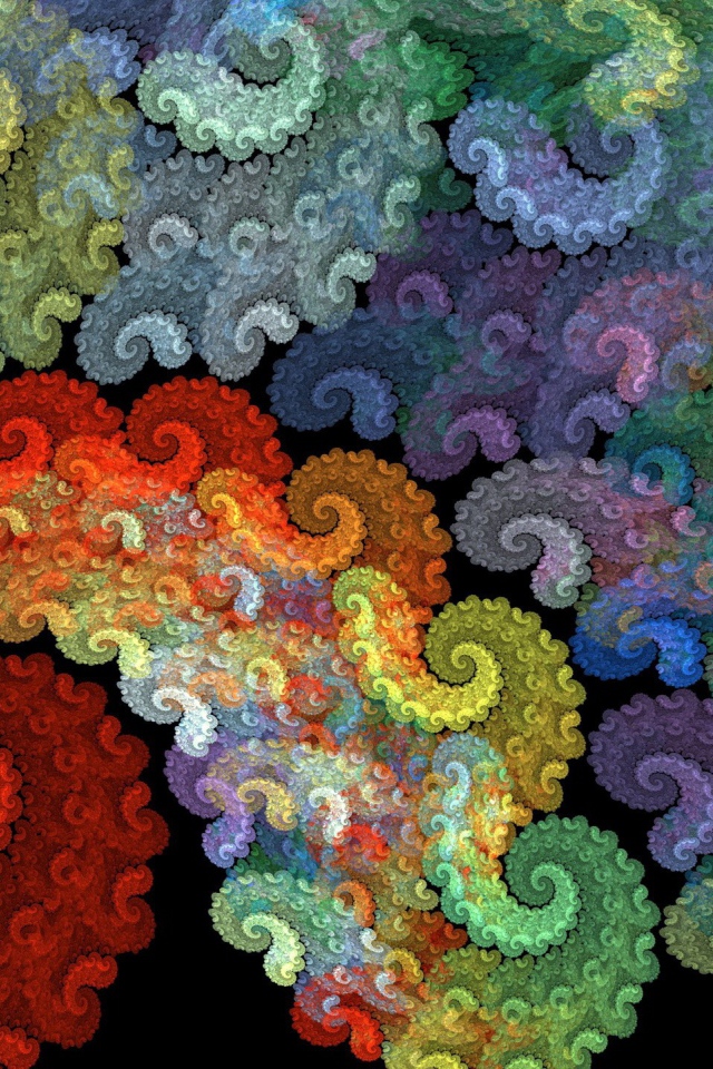 Радужные абстрактные спирали 3 д графика 
