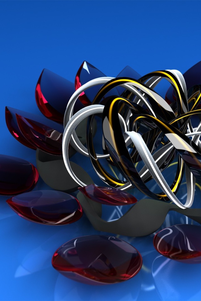 Необычный фигурный стеклянный цветок 3д графика