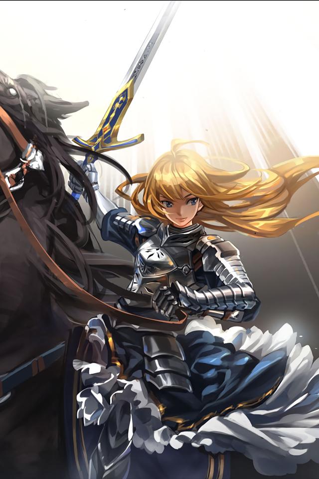 Девушка Сейбер на коне  аниме Судьба-ночь схватки 