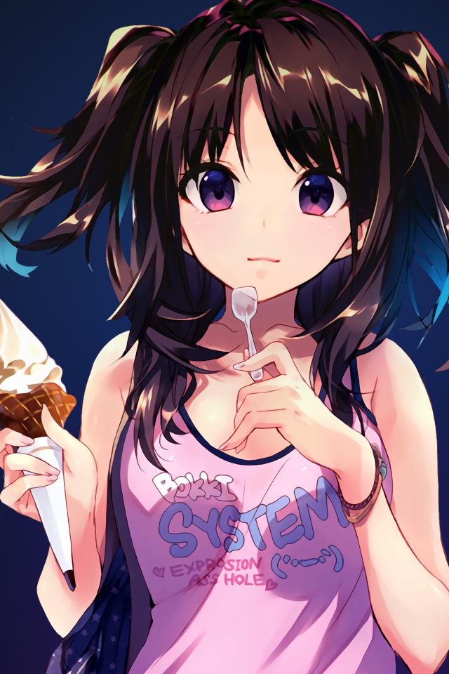 Девушка с рожком персонаж аниме Мороженое 