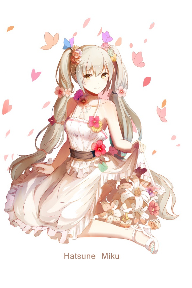 Длинноволосая девушка Хатсуне Мико аниме Вокалоид 