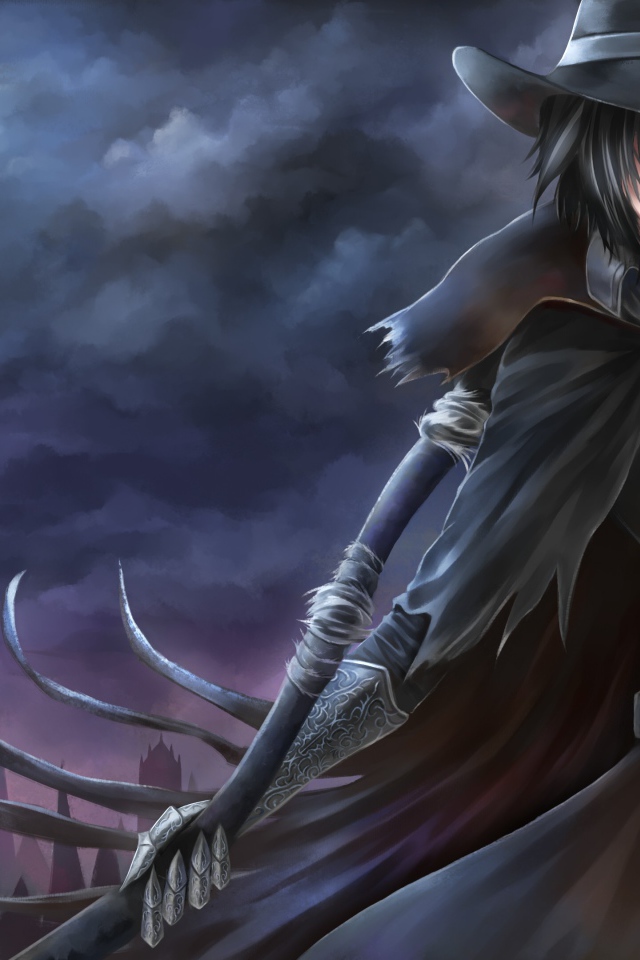 Парень в черном персонаж аниме Bloodborne 