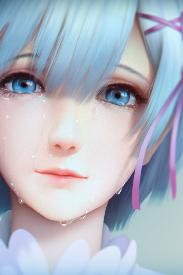 Девушка с голубыми волосами Re Zero kara Hajimeru Isekai Seikatsu 