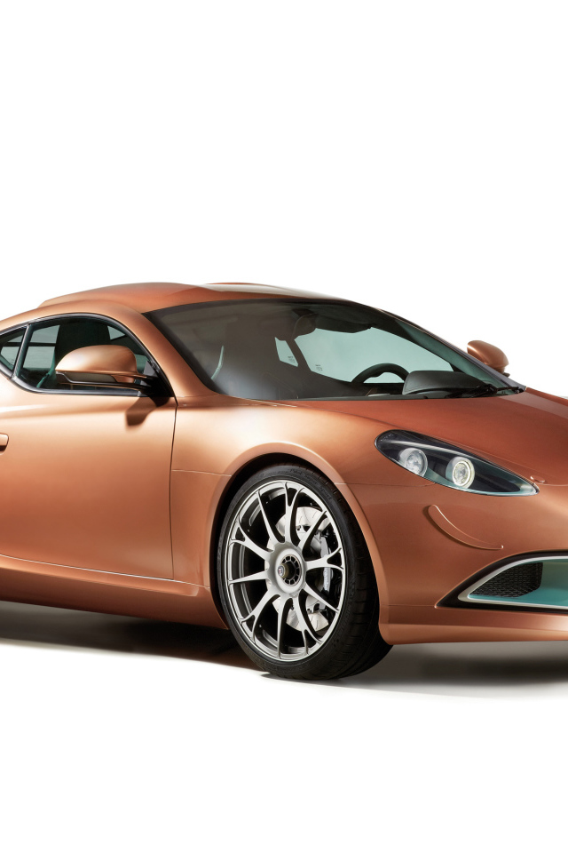 Коричневый автомобиль Artega Scalo на белом фоне 