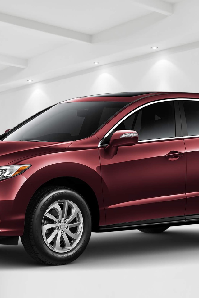 Бордовый автомобиль внедорожник Acura RDX Front Exterior, 2018